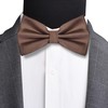 Mens Silk Brown Bow Tie and Pocket Square Set for