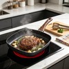 YYJINGYOU 11 inch Nonstick Grill Pan for Steak, Granite Coating