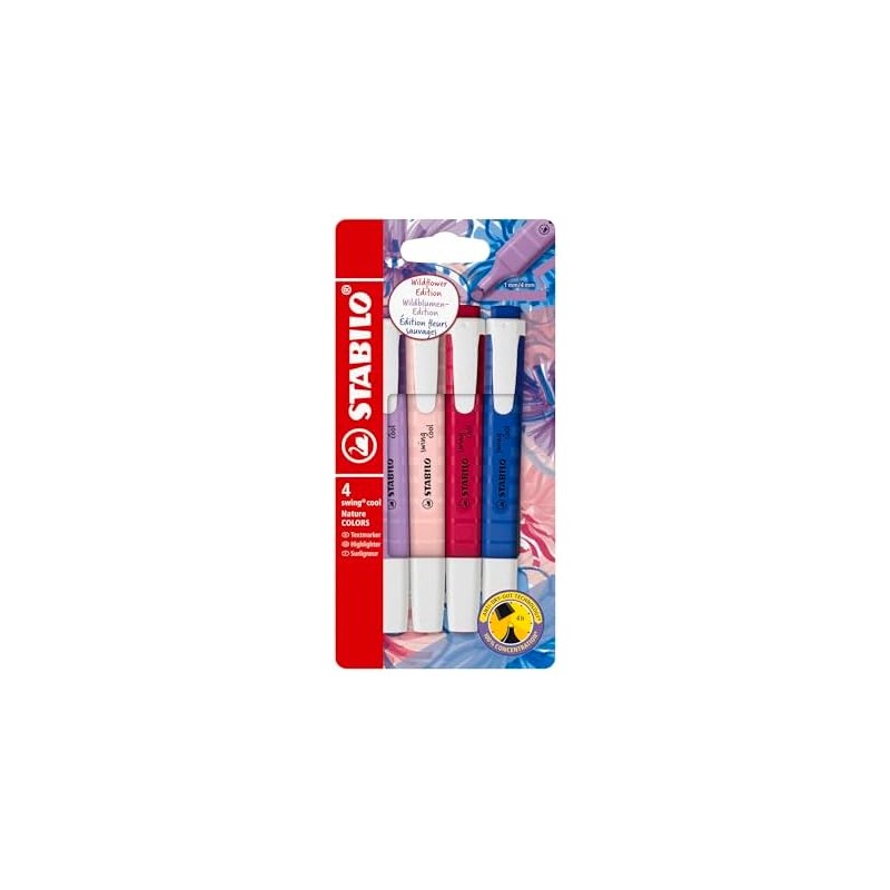 STABILO Swing cool NatureCOLORS - Set de 4 Resaltadores Tonos