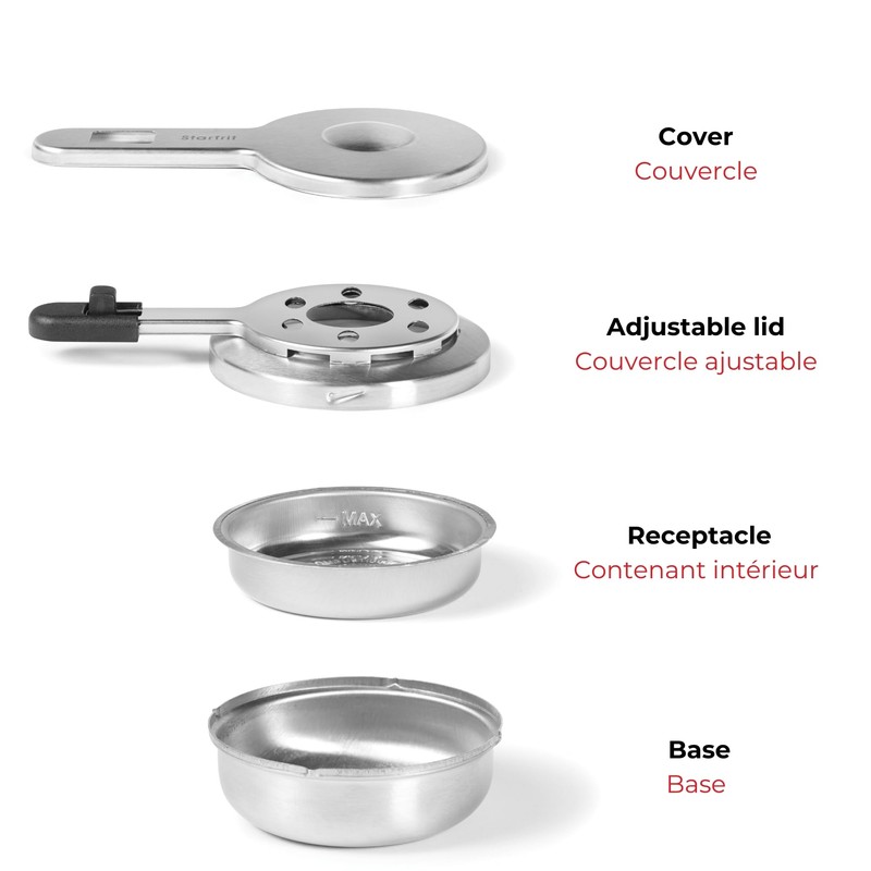 Starfrit Fondue Adjustable Safety Burner - Stainless Steel