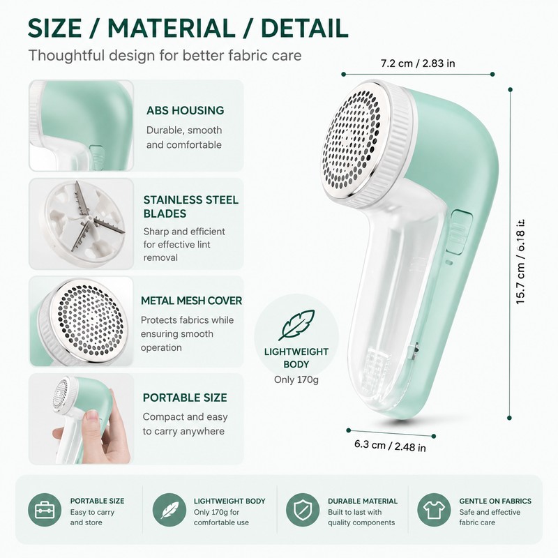 Electric Fabric Shaver for Clothes & Home Textiles – Portable