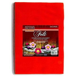 Premier Stationery Icon Craft A4 Felt Sheet - Assorted Colours. Pack of 10 86820
