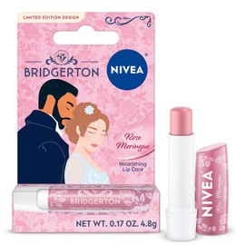 NIVEA Bálsamo labial de merengue de rosa, cuidado nutritivo de labios, bálsamo labial hidratante edición limitada de Bridgerton con manteca de karité, hidratación, reparación y nutrición 3 en 1, barra