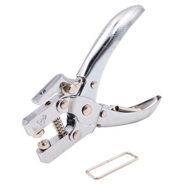 WANGCL 5mm Single Hole Punch and Eyelet riveting Pliers Set with Silver Rivet for Paper Cardboard Leather Belt Cloth Thin Plastic