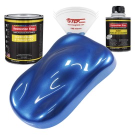Restoration Shop - Burn Out Blue Metallic Acrylic Enamel Auto Paint - Complete Quart Paint Kit - Professional Single Stage High Gloss Automotive, Car, Truck, Equipment Coating, 8:1 Mix Ratio, 2.8 VOC
