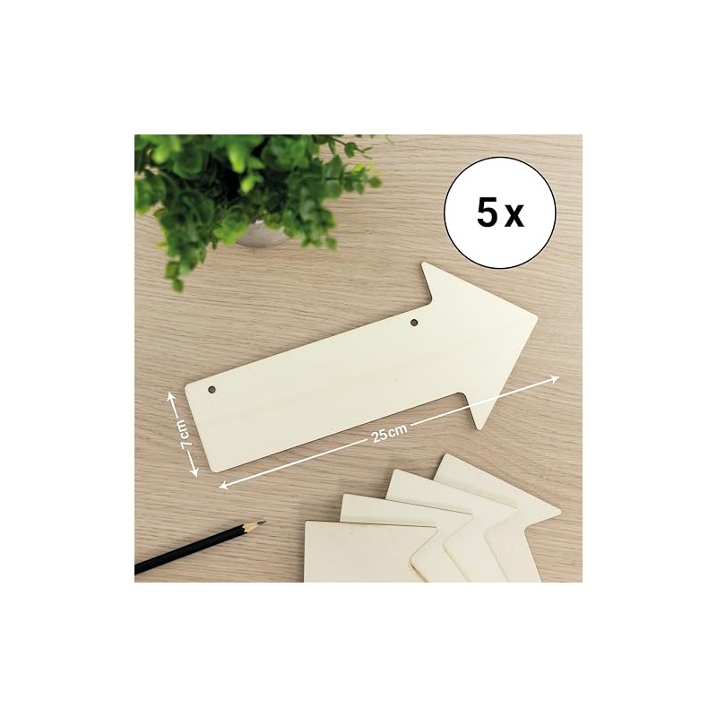 Wooden Sign Arrow Sign Sign 27 x 13 cm Pack