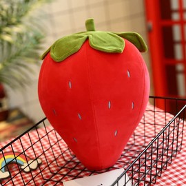 Strawberry Plush Toys Plush Decorative Cushion Pillow Birthday Gifts Seat Cushion Decorative Cushion for Children's Room Sofa Decoration (Red, 40 cm)