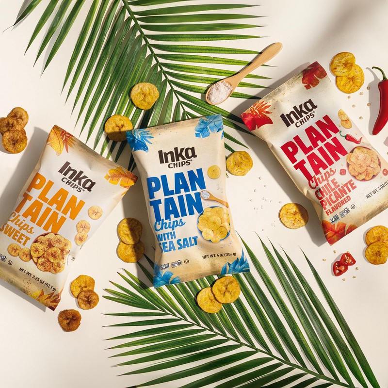 Inka Crops Inka Chips, Seasalt Plantain Chips, 4 Ounce (Pack