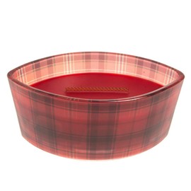 WoodWick Large Red Plaid Crimson Candle