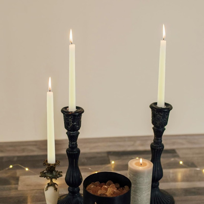24 Pack Beeswax Taper Candles in Bulk 8 inch Tall