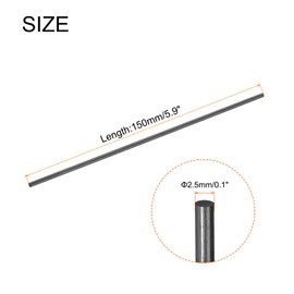 MECCANIXITY Carbon Fiber Rod, 2.5mm x 150mm Carbon Rod Bar for RC Airplane DIY Craft Kite Wing Tube Quadcopter Arm Repair Pack of 10