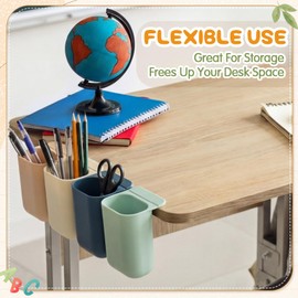 Ctosree 12 Pcs Monitor Pencil Holder Bulk, Strong Adhesive Pencil Holder for Student Sticky Desk Organizer and Accessories Screen Pen Holders Desktop Teacher Supplies for Classroom Desk Side Organizer