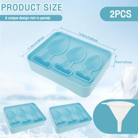2 bandejas para cubitos de hielo de broma, molde de silicona para cubitos de hielo, molde creativo para hacer hielo con tapa sellada, divertida bandeja de hielo para congelador, bandeja para hacer