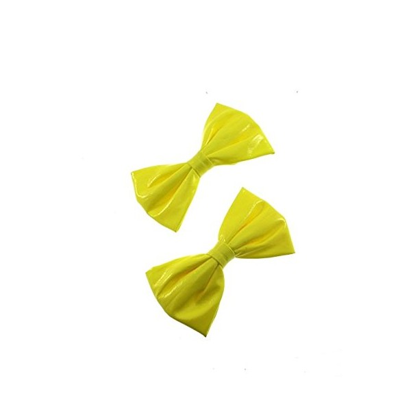 Zac's Alter Ego Pair of Neon PVC Bows on Crocodile