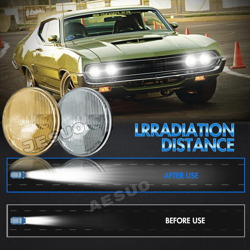 JESUO 4PCS 5.75" LED Round Headlights High/Low Beam for Dodge