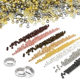 1500 Pieces Crimp Beads, Crimp Beads Clasp, Crimp Beads, Spacer Beads, Crimp Beads, Chain Clasp, for DIY, Jewellery Making, 8 Colours (1.5 mm/2 mm/2.5 mm)