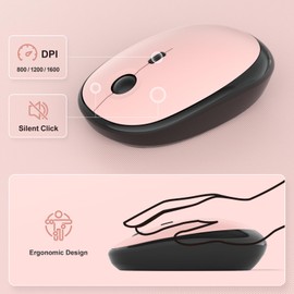 MOFII Wireless Keyboard and Mouse Combo - BlackBerry Gradient Full-Sized Plug and Play Colorful Computer Keyboards - 104 Keys Round Keycap USB 2.4G Cute Keyboard for Windows/Laptop/Mac/Desktop/PC