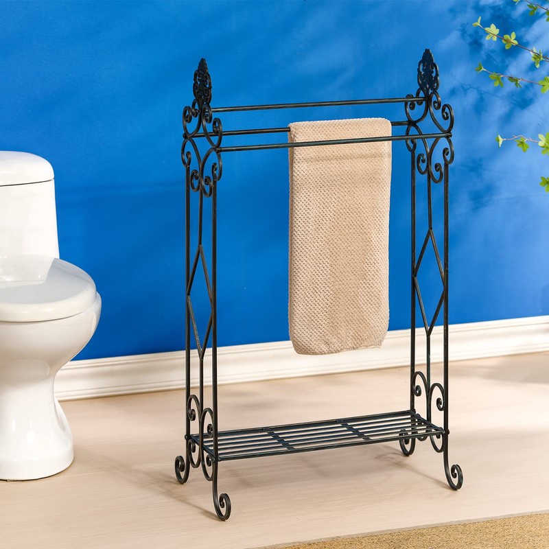 Standing Towel Rack for Bathroom,3-Tier Floor Freestanding Towel Racks with
