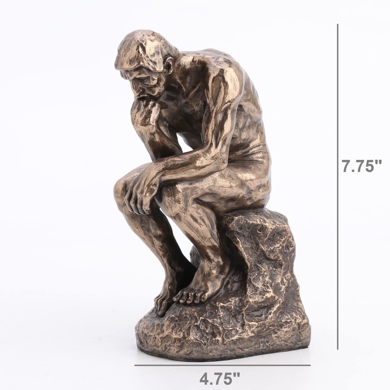 Veronese Design 8" Rodin The Thinker Cast Resin Statue Bronze