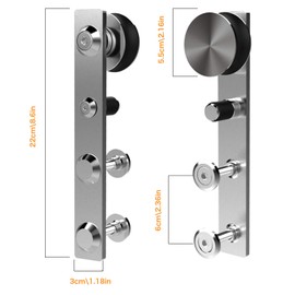 TSMST 5FT Stainless Steel Sliding Track Barn Door Hardware Kit,Heavy Duty Sturdy Barn Door Hardware Kit,Fit 30" Single Door (J Shape Hanger)