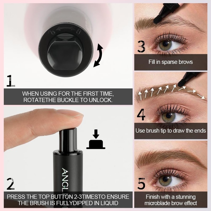 LOPHE Brow Fection Angled Brush, Dip Eyebrow Brush, Microblading Eyebrow