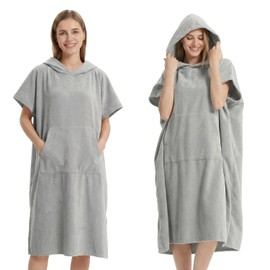 Poncho de Surf con Capucha de Microfibra, Poncho de Secado Rápido Toalla para Cambiarse, Bata de Baño para Mujer y Hombre, Ponchos de Surf con Bolsill