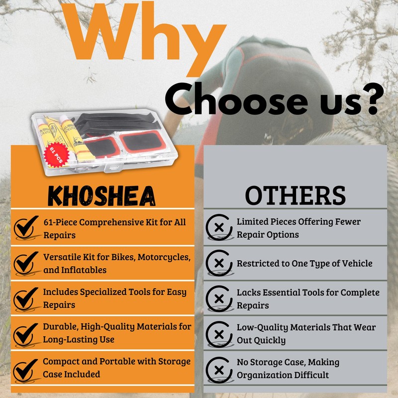 KHOSHEA 61 PCS Bike Tire Repair Kit - Inner Tube