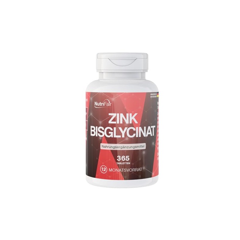 Zink 25mg - 365 Tabletten - Zink Bisglycinat - Hochdosiert