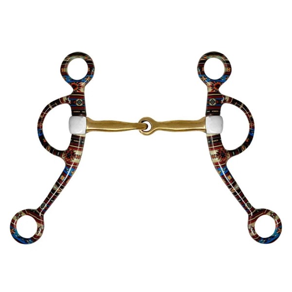 Showman Southwest Print Copper Argentine Snaffle Bit