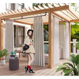 Industrial Curtain Rods for Windows 48 to 84, Outdoor Blackout Curtain Rod, Wrap Around Heavy Duty Curtain Rods 2 Pack,1 Inch Drapery Rods, Rustic Pipe Curtain Rod 48-84 Inch,Black