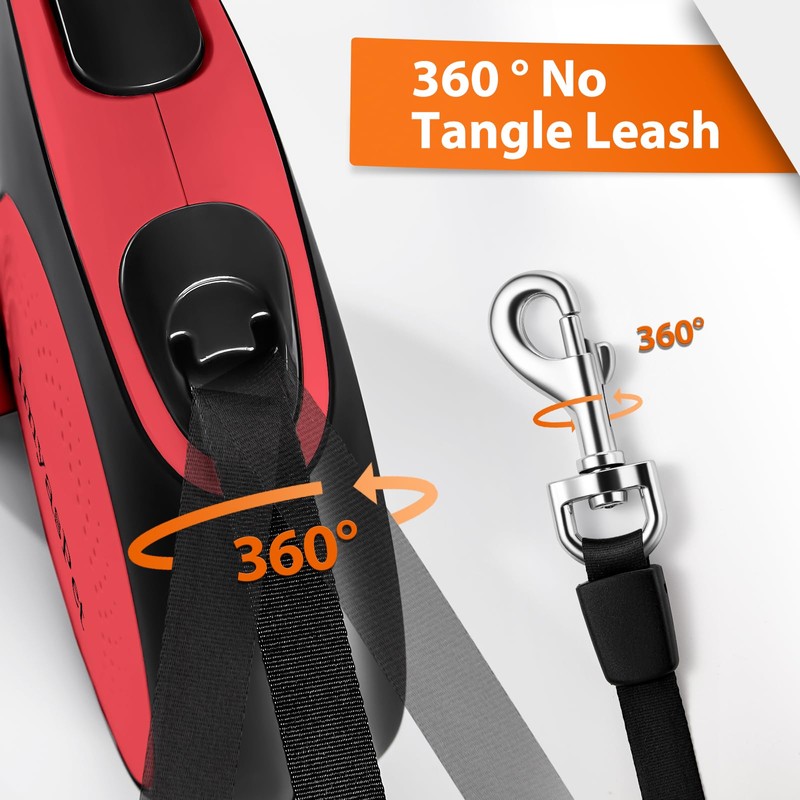 Upgraded Retractable Dog Leash with Chew Proof Extender, Pet Walking