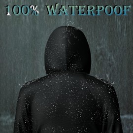 Hunt Quiet Rain Suit, Waterproof, Breathable, Lightweight 2-Piece Rainwear for Men and Women, Black XXL (Hunting, Fishing, Hiking)