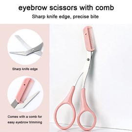 Eyebrow Scissors, Eyebrow Shaping Tool Set, Eyebrow Scissors with Mini Comb, Eyebrow Auxiliary Comb, Eyebrow Shaper Hair Remover, Cutting Scissors, Beauty Tool for Men and Women