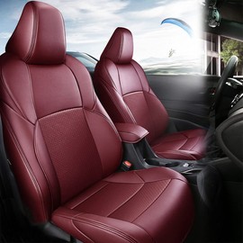 CocheFamilia Custom Fit Corolla Car Seat Covers for Select Toyota Corolla 2023 2024 2025 Hybird SE & 2023 2024 Hybird Nightshade - Full Set,Leather(Burgundy)