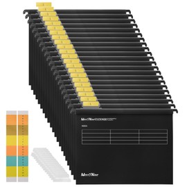 A4 Suspension Files, MerryNine 24PCS Polypropylene Filing Cabinet Suspension Files with Tabs and Card Inserts for School Home Work Office Organization