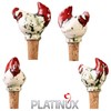 PLATINUX Bottle Cork Chicken Colourful Ceramic Diameter 2.3 cm Handmade