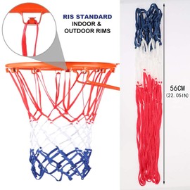 DaricowathX Heavy Duty Basketball Net Replacement All Weather Basketball Net Fits Standard Indoor or Outdoor, 12 Loop