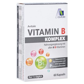 Avitale Vitamin B Complex - Mini Capsules with All 8 B Vitamins to Support the Nervous System, 21 g
