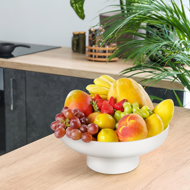 Luxshiny Footed Fruit Bowl Fruit Serving Bowl Colander Plate Footed