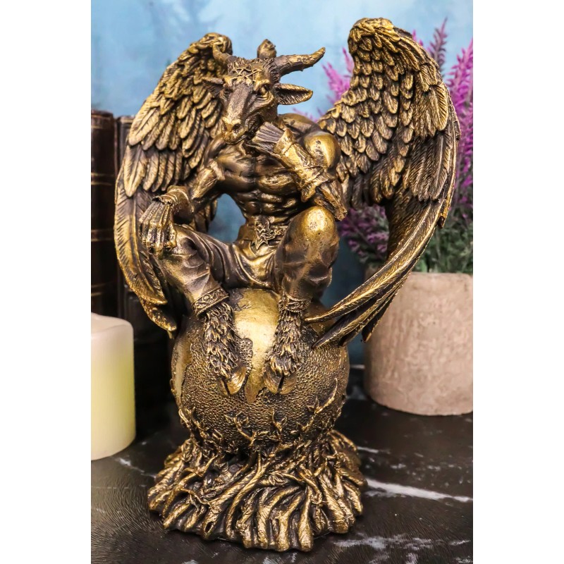 Sabbatic Goat The Thinker Baphomet Sitting On The Globe Statue