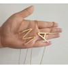 HUAN XUN Big Initial A Necklaces Stainless Steel Jewelrys Name