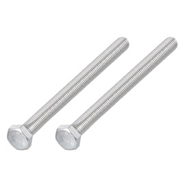 METALLIXITY Hex Bolts (M12-1.75x160mm) 2Pcs, 304 Stainless Steel Coarse Fully Threaded Hex Head Screw Bolt Machine Screws - for Furniture Repair, Silver