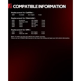 Torchbeam Front Disc Ceramic Brake Pads Kit Fits2007 Tahoe 5.3L, 2008 Tahoe, 2007 GMC Yukon, 2007 Suburban 1500,4pcs Automotive Replacement Brake Pads,D1092