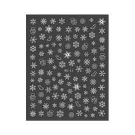 White Snow Christmas Nail Sticker Reindeer Snowman Santa Sleigh Tree Wg153 Nail Wraps Art Stickers Manicure Supplies for Women for Home Nails Full Long Lasting Easy Apply and Remove