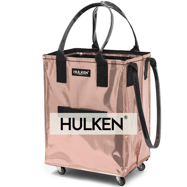 HULKEN HULKEN (Medium, Rose Gold) Reusable Grocery Bag On Wheels,