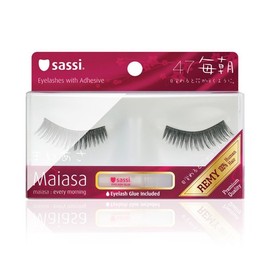 Sassi 803-047 Maiasa 100% Remy Human Hair Eyelashes, Black, 4 Count