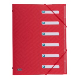 Elba Urban Plastic File Folder DIN A4 with 12 Compartments Pack of 10 Opaque 5 Assorted Colours opaque 6 Fächer red