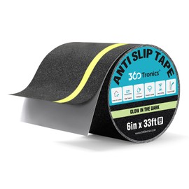 360Tronics Anti Slip Safety Grip Tape, 6" x 33ft Non-Slip High Traction Tapes with Green Glow in The Dark Strip Non Skid Tape Waterproof for Indoor Outdoor Stair Tread Step Ramps