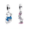 MGIUL Cute-Duck Couple Dangle Charm Pendant for Bracelets Necklaces 925