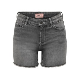 ONLY ONLBLUSH Female Denim Shorts Medium Waist Normal Cut Denim Shorts, Medium Grey Denim, M
